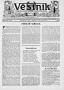 Newspaper: Věstník (West, Tex.), Vol. 35, No. 3, Ed. 1 Wednesday, January 15, 19…