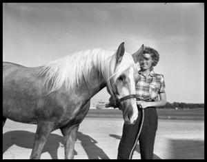 Primary view of object titled '[McElroy Ranch, Famous Horse with Patricia Douglass]'.