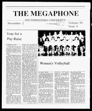 Primary view of object titled 'The Megaphone (Georgetown, Tex.), Vol. 84, No. 8, Ed. 1 Thursday, November 2, 1989'.