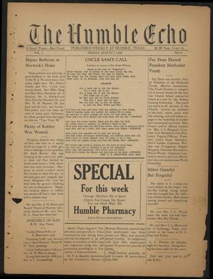 Primary view of object titled 'The Humble Echo (Humble, Tex.), Vol. 1, No. 8, Ed. 1 Friday, August 7, 1942'.