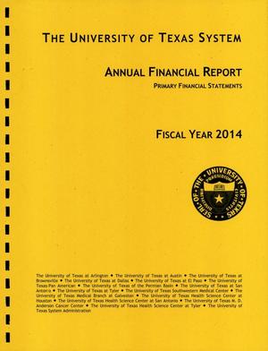Primary view of object titled 'University of Texas System Annual Financial Report: 2014'.