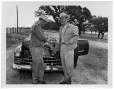 Photograph: [Lyndon Johnson and a Man  with Two Deer]