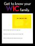 Pamphlet: Get To Know Your WIC Family