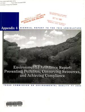 Primary view of object titled 'Biennial Report to the 78th Texas Legislature: Texas Commission on Environmental Quality, Appendix 4'.
