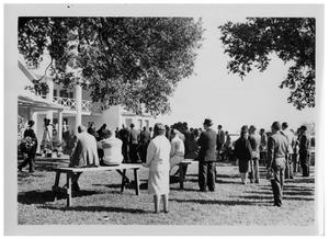 Primary view of object titled '[Crowd in Front of the Texas White House]'.