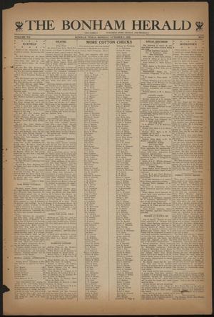 Primary view of object titled 'The Bonham Herald (Bonham, Tex.), Vol. 7, No. 9, Ed. 1 Monday, October 2, 1933'.