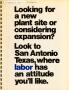 Text: Looking for a new plant site or considering expansion? Look to San An…