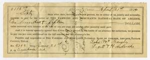 Primary view of object titled '[Loan Note from The Farmers and Merchants National Bank of Abilene]'.