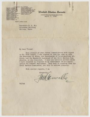 Primary view of object titled '[Letter to W.R. Ely - April 7, 1943]'.