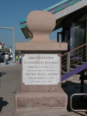 Primary view of object titled 'Seawall marker, Galveston'.