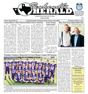 Primary view of object titled 'Panhandle Herald (Panhandle, Tex.), Vol. 126, No. 16, Ed. 1 Thursday, October 31, 2013'.