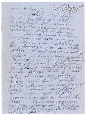 Primary view of object titled '[Letter by James Sutherlin to his parents -- 1943-1946]'.
