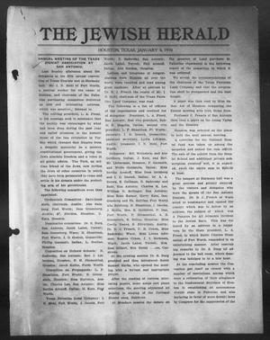Primary view of object titled 'The Jewish Herald (Houston, Tex.), Ed. 1, Thursday, January 6, 1910'.