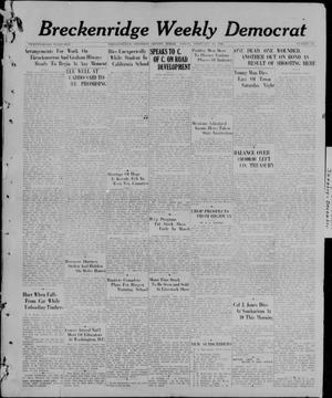 Primary view of object titled 'Breckenridge Weekly Democrat (Breckenridge, Tex), No. 30, Ed. 1, Friday, February 19, 1926'.