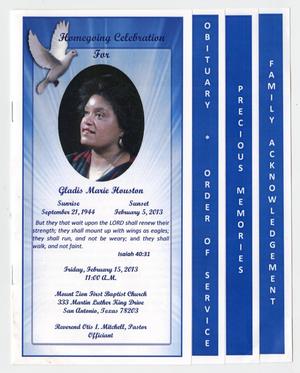 Primary view of object titled '[Funeral Program for Gladis Marie Houston, February 15, 2013]'.