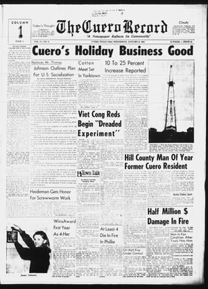 Primary view of object titled 'The Cuero Record (Cuero, Tex.), Vol. 71, No. 4, Ed. 1 Wednesday, January 6, 1965'.