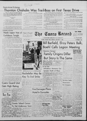Primary view of object titled 'The Cuero Record (Cuero, Tex.), Vol. 72, No. 5, Ed. 1 Friday, January 7, 1966'.