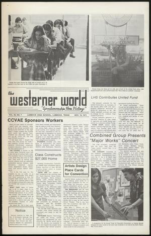 Primary view of object titled 'The Westerner World (Lubbock, Tex.), Vol. 38, No. 7, Ed. 1 Friday, November 12, 1971'.