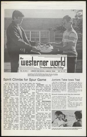 Primary view of object titled 'The Westerner World (Lubbock, Tex.), Vol. 38, No. 6, Ed. 1 Friday, October 29, 1971'.
