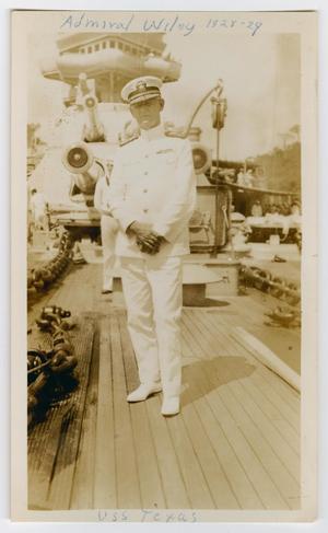 Primary view of object titled '[Photograph of Admiral Wiley on Board the Ship]'.