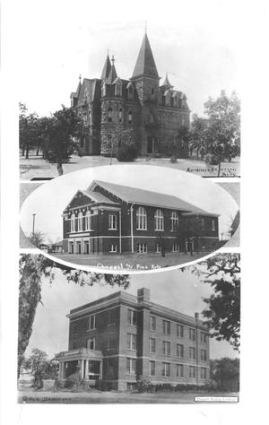 Primary view of object titled '[Photograph of Three Buildings at Daniel Baker College]'.