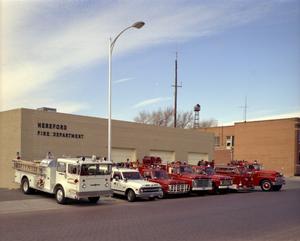 Primary view of object titled '[Hereford Fire Department's Vehicles in 1971]'.