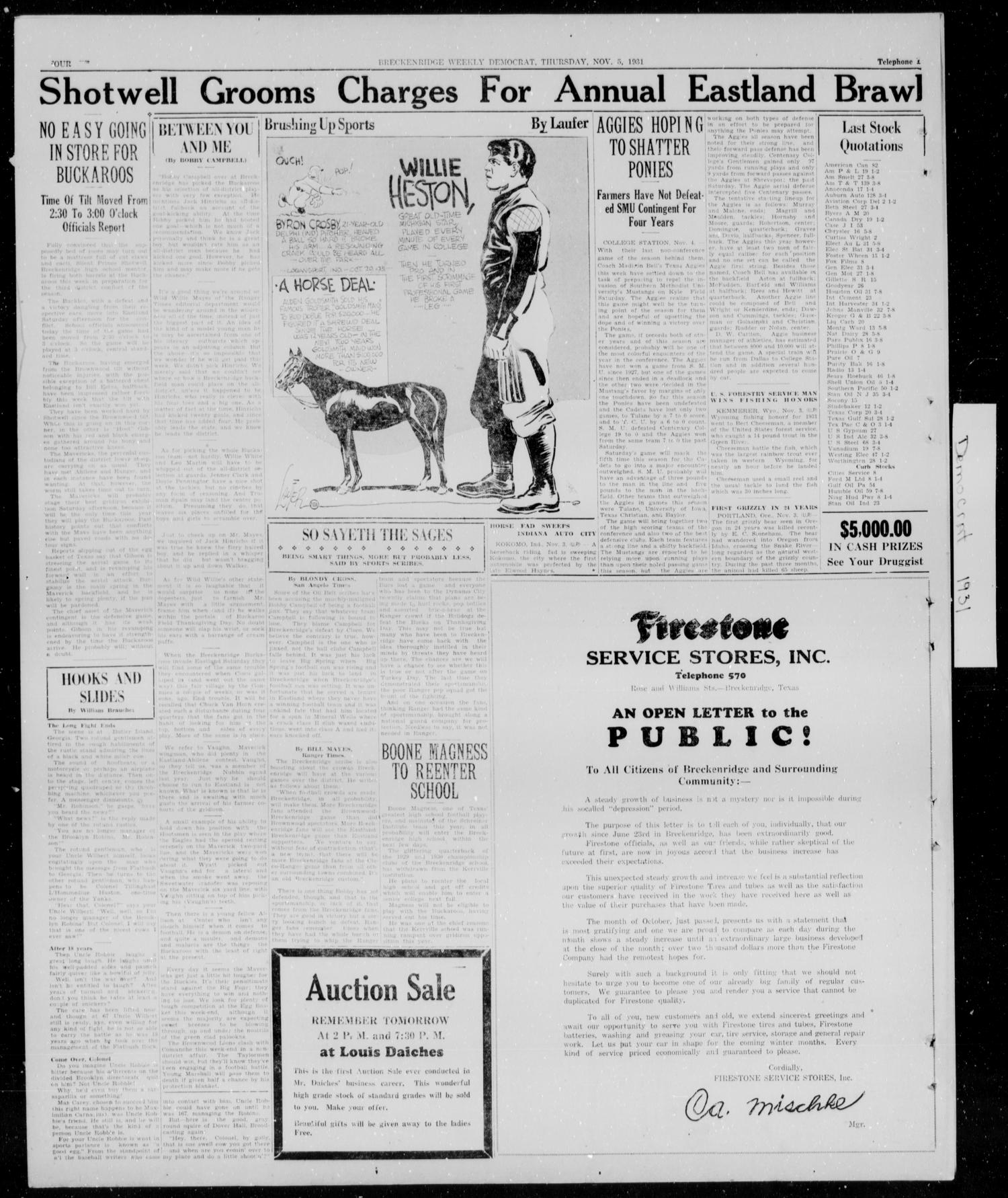 Breckenridge Weekly Democrat (Breckenridge, Tex.), Ed. 1, Thursday, November 5, 1931
                                                
                                                    [Sequence #]: 3 of 4
                                                