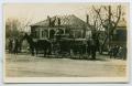 Postcard: [Postcard with a Photo of a Fire Wagon by a Damaged Home]