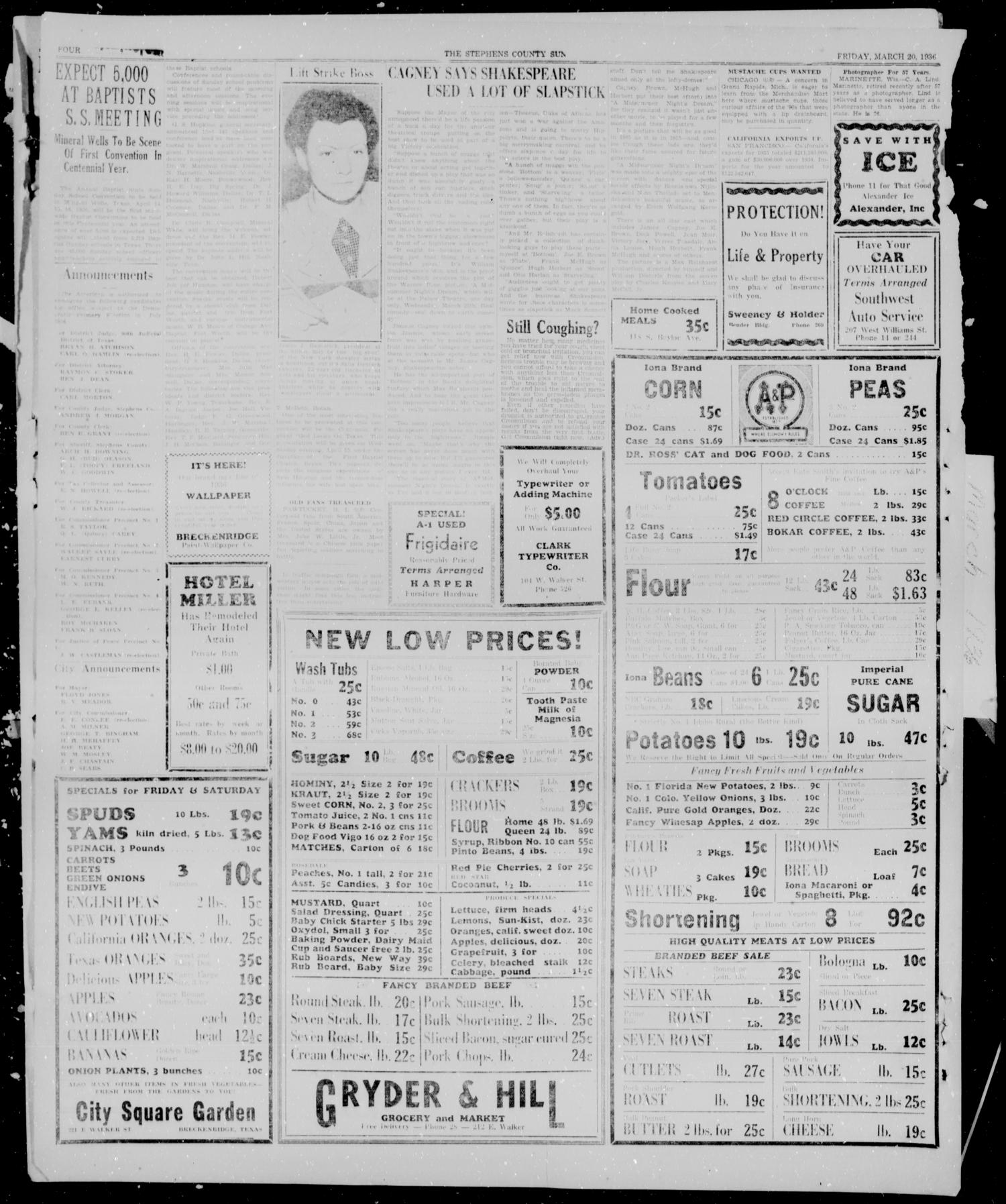 Stephens County Sun (Breckenridge, Tex.), Vol. 6, No. 41, Ed. 1, Friday, March 20, 1936
                                                
                                                    [Sequence #]: 4 of 14
                                                