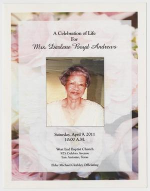 Primary view of object titled '[Funeral Program for Darlene Boyd Andrews, April 9, 2011]'.