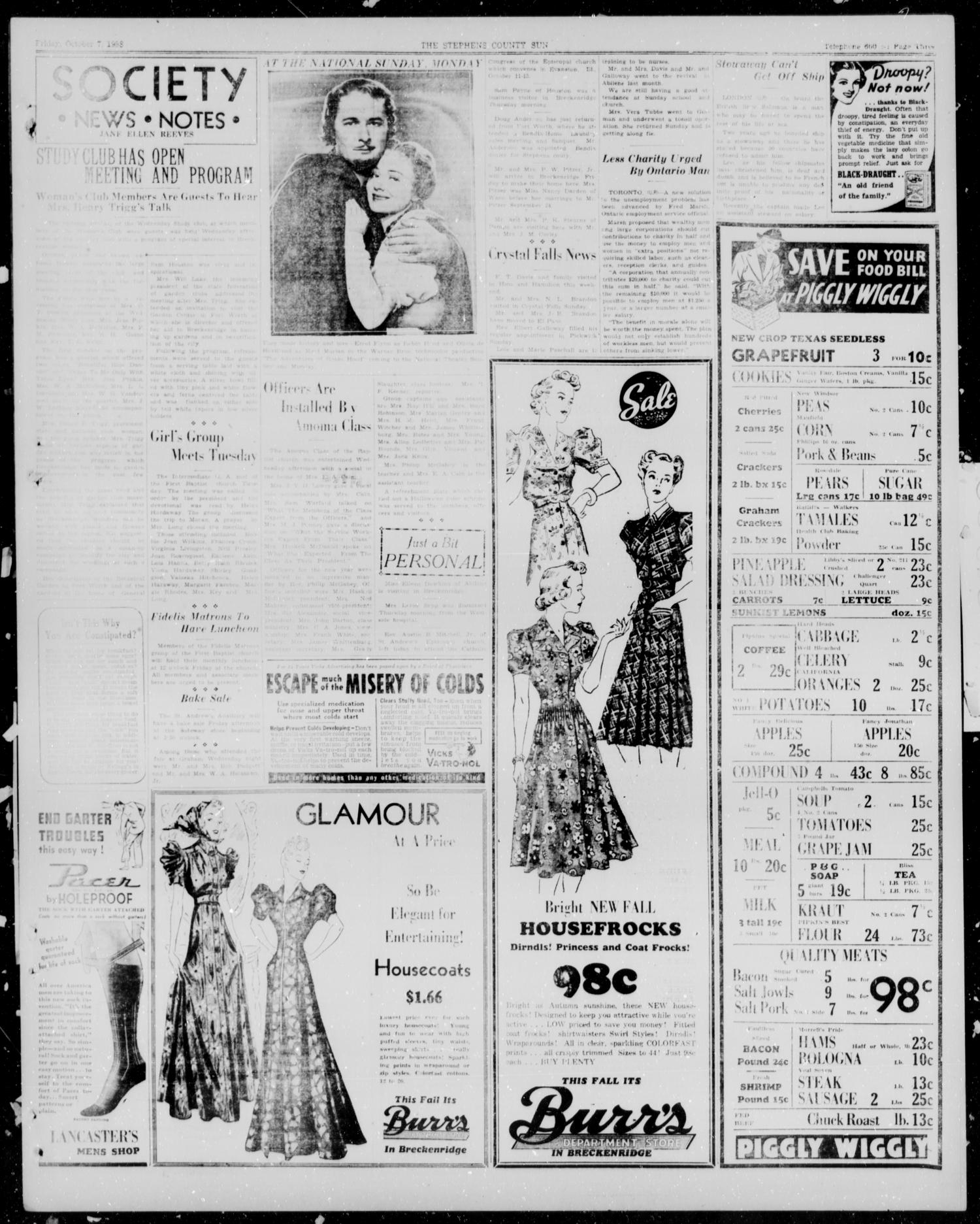 Stephens County Sun (Breckenridge, Tex.), Vol. 9, No. 15, Ed. 1, Friday, October 7, 1938
                                                
                                                    [Sequence #]: 3 of 8
                                                