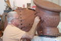 Photograph: [Working on Sculpture Head #11]