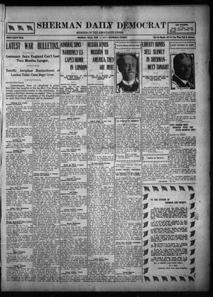 Primary view of object titled 'Sherman Daily Democrat (Sherman, Tex.), Vol. THIRTY-SIXTH YEAR, Ed. 1 Wednesday, June 13, 1917'.