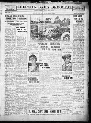 Primary view of object titled 'Sherman Daily Democrat (Sherman, Tex.), Vol. THIRTY-EITHTH YEAR, Ed. 1 Thursday, March 13, 1919'.