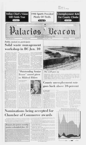 Primary view of object titled 'Palacios Beacon (Palacios, Tex.), Vol. 84, No. 1, Ed. 1 Wednesday, January 2, 1991'.
