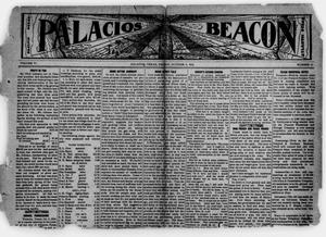 Primary view of object titled 'Palacios Beacon (Palacios, Tex.), Vol. 6, No. 41, Ed. 1 Friday, October 9, 1914'.