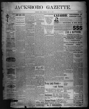 Primary view of object titled 'Jacksboro Gazette. (Jacksboro, Tex.), Vol. 21, No. 7, Ed. 1 Thursday, July 19, 1900'.
