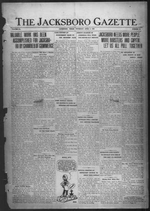 Primary view of object titled 'The Jacksboro Gazette (Jacksboro, Tex.), Vol. 40, No. 45, Ed. 1 Thursday, April 8, 1920'.