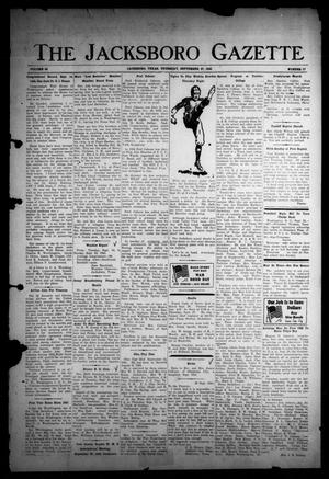 Primary view of object titled 'The Jacksboro Gazette (Jacksboro, Tex.), Vol. 66, No. 17, Ed. 1 Thursday, September 27, 1945'.