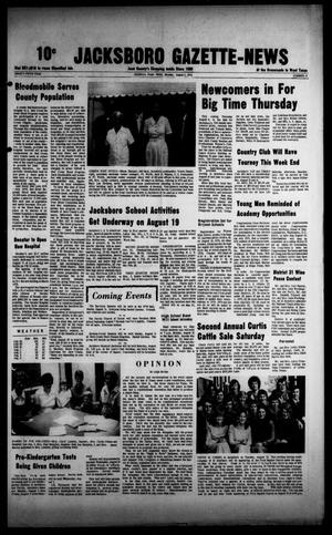Primary view of object titled 'Jacksboro Gazette-News (Jacksboro, Tex.), Vol. NINETY-FIFTH YEAR, No. 11, Ed. 1 Monday, August 5, 1974'.