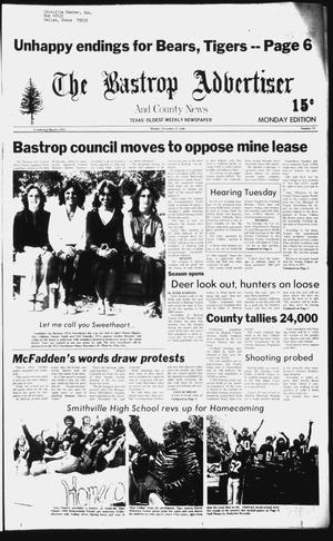 Primary view of object titled 'The Bastrop Advertiser and County News (Bastrop, Tex.), No. 74, Ed. 1 Monday, November 17, 1980'.