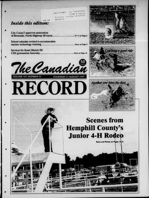 Primary view of object titled 'The Canadian Record (Canadian, Tex.), Vol. 107, No. 34, Ed. 1 Thursday, August 21, 1997'.