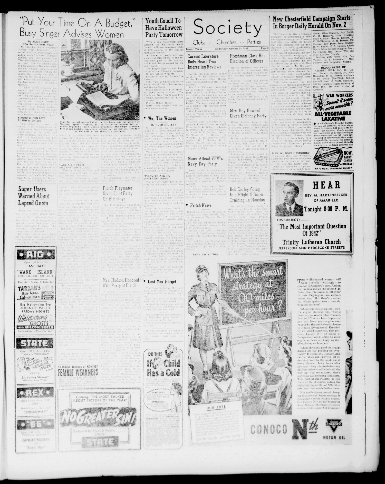 Borger Daily Herald (Borger, Tex.), Vol. 16, No. 292, Ed. 1 Wednesday, October 28, 1942
                                                
                                                    [Sequence #]: 3 of 6
                                                