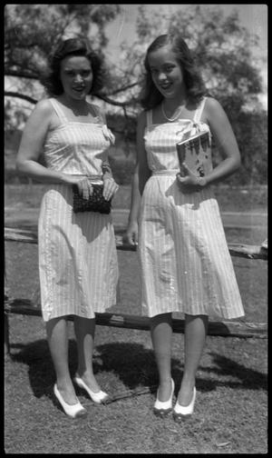 Primary view of object titled '[Two Young Women in Matching Dresses]'.