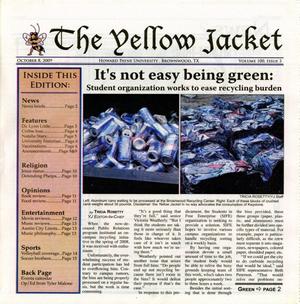 Primary view of object titled 'The Yellow Jacket (Brownwood, Tex.), Vol. 100, No. 3, Ed. 1 Thursday, October 8, 2009'.