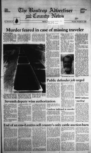 Primary view of object titled 'The Bastrop Advertiser and County News (Bastrop, Tex.), Vol. 138, No. 82, Ed. 1 Thursday, December 13, 1984'.