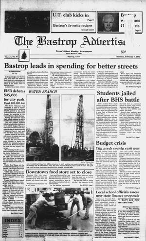 Primary view of object titled 'The Bastrop Advertiser (Bastrop, Tex.), Vol. 137, No. 97, Ed. 1 Thursday, February 7, 1991'.