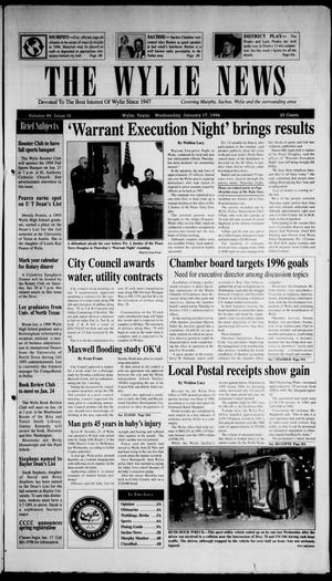 Primary view of object titled 'The Wylie News (Wylie, Tex.), Vol. 49, No. 33, Ed. 1 Wednesday, January 17, 1996'.