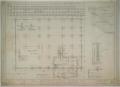 Technical Drawing: Hotel Building, Gorman, Texas: Basement and Foundation Plans