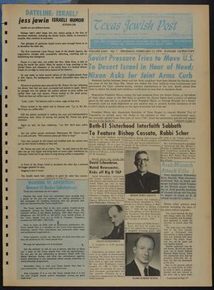 Primary view of object titled 'Texas Jewish Post (Fort Worth, Tex.), Vol. 24, No. 7, Ed. 1 Thursday, February 12, 1970'.